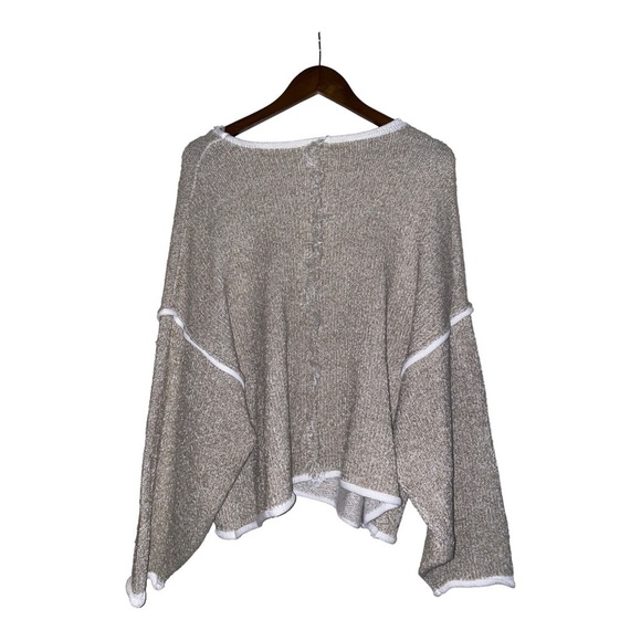 POL Women Chunky Cropped Oversize Slouchy‎ Loose Fit Sweatshirt Relax Pullover M - Picture 2 of 6